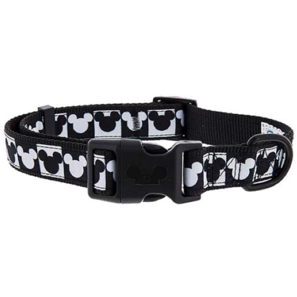 Disney Tails Dog Collar Black & White Mickey Icons